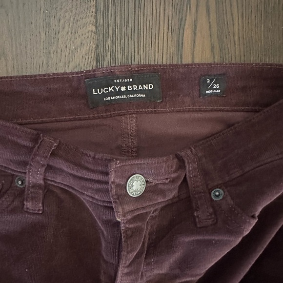 2 PAIRS Lucky Brand Women's CORDUROY Pants in Burgundy and Navy - Picture 4 of 4